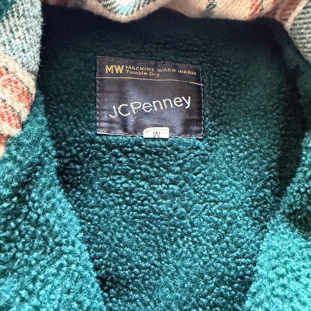 Vintage JCPenney Teal Sherpa Jacket - Picture 3 of 3